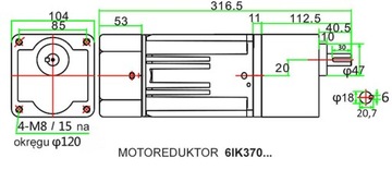 Цилиндрический мотор-редуктор 370 Вт DISCOTECH 100 об/мин