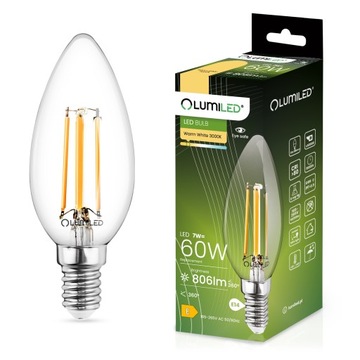 6x E14 Светодиодная лампа FILAMENT свеча 7W LUMILED 3000