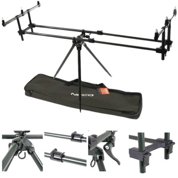 Tripod Karpiowy Saxcarp 90107 – Stojak na 3 Wędki, Stabilny i Regulowany