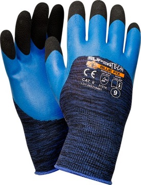 RĘKAWICE RĘKAWICZKI SUPERTECH BLUE FIX PIANKA LATEX FOAM MOCNE MIĘKKIE