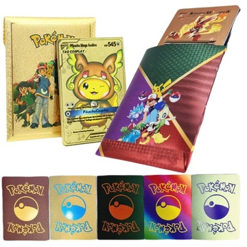 KARTY POKEMON KOLEKCJONERSKIE 20 SZTUK KART ZŁOTE TĘCZOWE RAINBOW PIKACHU