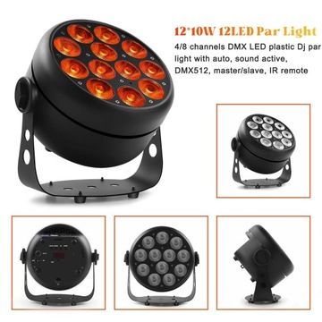12 SZTUK LED 4 W 1 PLASTIKOWE OŚWIETLENIE PAR