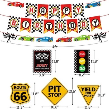 Набор украшений на день рождения для мальчика с гоночным мотивом