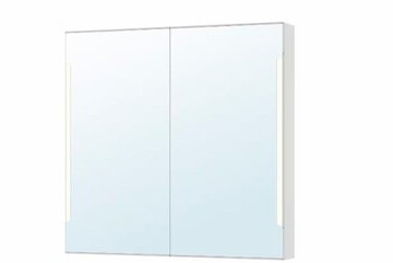 IKEA STORJORM Szafka z lustrem oświetlenie, biały 100x14x96 cm