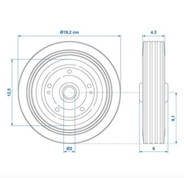 ЗАПАСНОЕ КОЛЕСО ДЛЯ ОПОРНОГО МЕТАЛЛИЧЕСКОГО ОБОДА 200Х50М