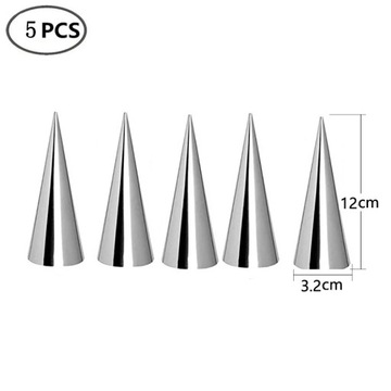 5/10Pcs Conical Tube Cone Roll Moulds Spiral Croissants Molds Cream Horn