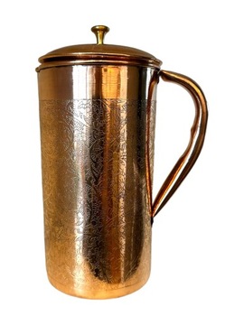 Prem-Copper Dzbanek MIEDZIANY 1,5l AJURWEDA z certyfikatem motyw kwiatowy