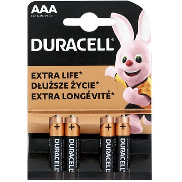 Baterie alkaliczne Duracell LR03 AAA, 4szt.