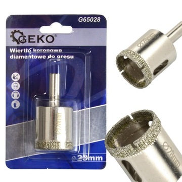 Wiertło koronowe diamentowe MOCNE DO GRESU 28 mm