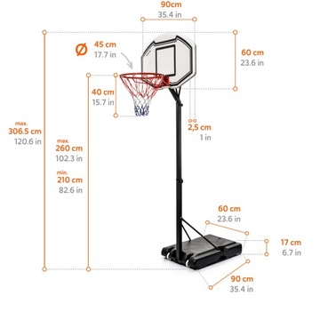 РЕГУЛИРУЕМАЯ БАСКЕТБОЛЬНАЯ КОМПЛЕКТ METEOR BOSTON 3