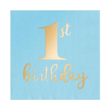 Serwetki 1st birthday iebieskie