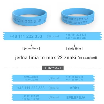 IDentyfikacyjna opaska bezpieczeństwa na rękę dziecka INFORMACYJNA Siband
