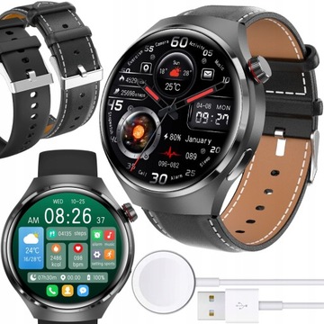 SMARTWATCH MĘSKI ZEGAREK POMIAR CUKRU GLUKOZA TEMPERATURA ROZMOWY 2paski