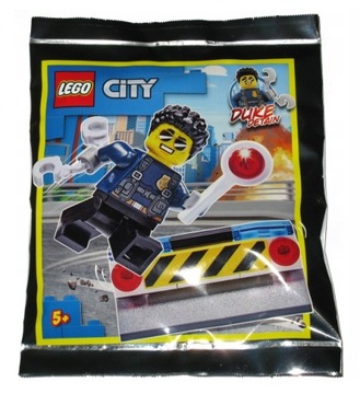 LEGO 952011 - CITY - Policjant DUKE + barierka +