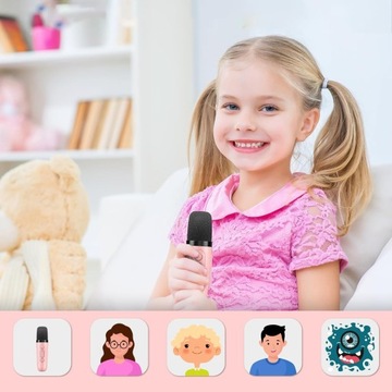 Karaoke Bezprzewodowy Bluetooth Głośnik Z Mikrofon x2 Dla Dzieci Zestaw