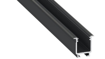 2 m Czarny W Podtynkowy Wpuszczany Profil LED Alum