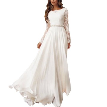 SUKNIA ŚLUBNA IVORY RĘKAWY 46 XXXL 16