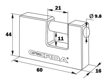 ЗАМОК ЧУГУННЫЙ БЛОЧНЫЙ GERDA KZZT T60 60мм