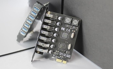 GLOTRENDS U3057 7-портовая карта адаптера USB-A 3.0 5 Гбит/с PCIe