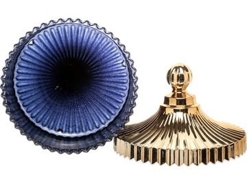 Szklany Pojemnik Dekoracyjny z Pokrywką GOLD