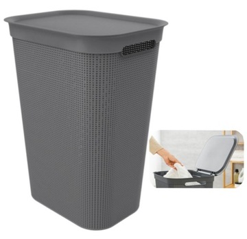 KOSZ NA BIELIZNĘ PRANIE BRISEN ROTHO ANTRACYT 50 L