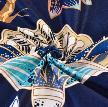 ЭЛАСТИЧНЫЙ ЧЕХОЛ НА КРЕСЛО, ГЛАДКИЙ ПРИНТ, ЦВЕТОЧНАЯ ГРАФИКА, ТЕМНО-СИНИЙ