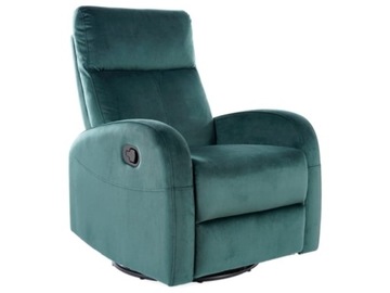 Fotel rozkładany bujany relax OLIMP velvet zielony
