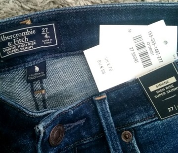 ABERCROMBIE rurki wysoki stan Hollister W27 S 36