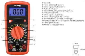 MULTIMETR MIERNIK CYFROWY BUZER YT-73081 YATO