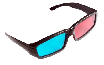 Plastikowe okulary 3D (czerwone/niebieskie)