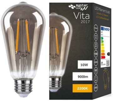 Żarówka LED OZDOBNA E27 Filament VITA ciepła 10W