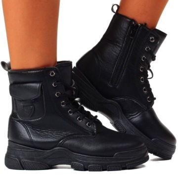 TRAPERKI BOTKI DAMSKIE OCIEPLANE SUWAK GLANY