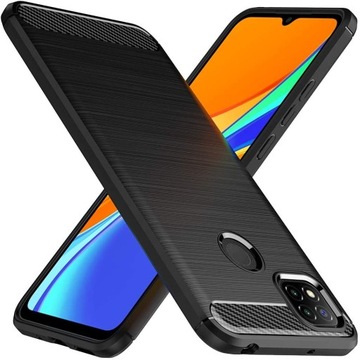 ETUI PANCERNE KARBON DO REDMI 9C + SZKŁO