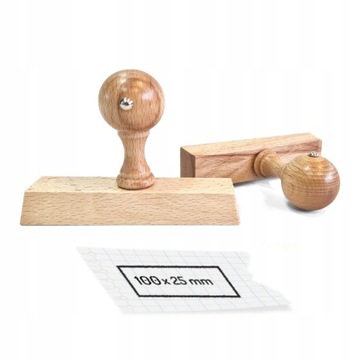 Stempel ręczny 100x25 pieczątka tradycyjna TWOJE LOGO tekst decupage WZORY