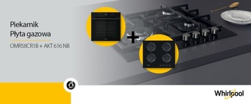 Whirlpool Set OMR58CR1B электрическая духовка + газовая варочная панель AKT 616 NB