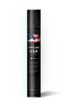 STANY ZJEDNOCZONE USA BLACK MAPA ZDRAPKA