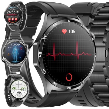 SMARTWATCH ZEGAREK CIŚNIENIOMIERZ EKG GLUKOZA GLIKEMIA HRV ROZMOWY MENU PL