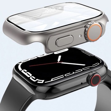 КОРПУС ДЛЯ APPLE WATCH 4/5/6/7/8/9 SE 44 мм/ 45 мм РАЗНЫХ ЦВЕТОВ ЗАКАЛЕННОЕ СТЕКЛО