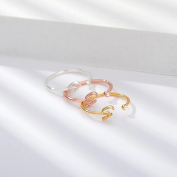 Stalowa obrączka kobiety Tiny Gold Sliver kolor pierścionki dla par 2022 Tr