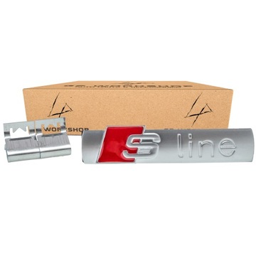 ЭМБЛЕМА AUDI S-LINE «РЕШЕТКА», СЕРЕБРЯНЫЙ МАТОВЫЙ