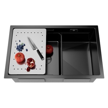 КУХОННАЯ СТАЛЬНАЯ МОЙКА 70х44 СМ, ДОПОЛНИТЕЛЬНАЯ МОЙКА С ПРОБКОЙ И НАБОРОМ СИФОНА