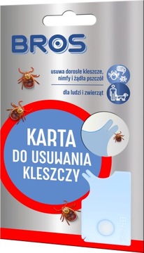 BROS KARTA DO USUWANIA KLESZCZY ŻĄDEŁ DLA LUDZI ZWIERZĄT NA KLESZCZE