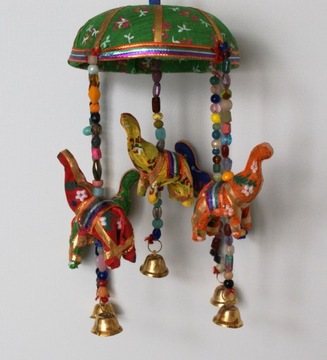 Декоративные колокольчики, декоративный подвесной колокольчик, балдахин и слоны.