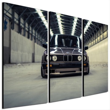 OBRAZ NA ŚCIANĘ 3D BMW E30 TRYPTYK PREMIUM 100x210