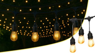 GIRLANDA ŚWIETLNA ZEWNĘTRZNA OGRODOWA LED LAMPKI ZEWNĘTRZNE ŻARÓWKI 5M 230V