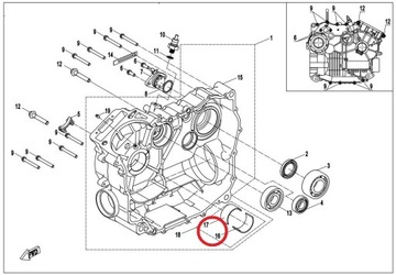 Коренной подшипник коленвала Cf moto, левый правый, красный