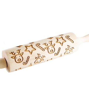 Wałek grawerowany do ciasta wzory świąteczne