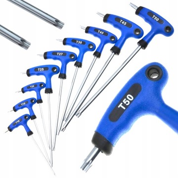 KLUCZE WKRĘTAKI TORX TYP T ZESTAW 9el T10- T50