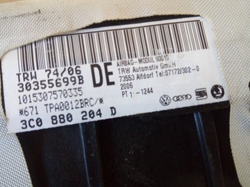 AIRBAG VW PASSAT B6 ULOŽENÍ SPOLUJEZDCE 3C0 ORIG.