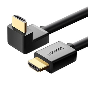 Kabel przewód kątowy 90 HDMI 4K 30Hz 1m - czarny